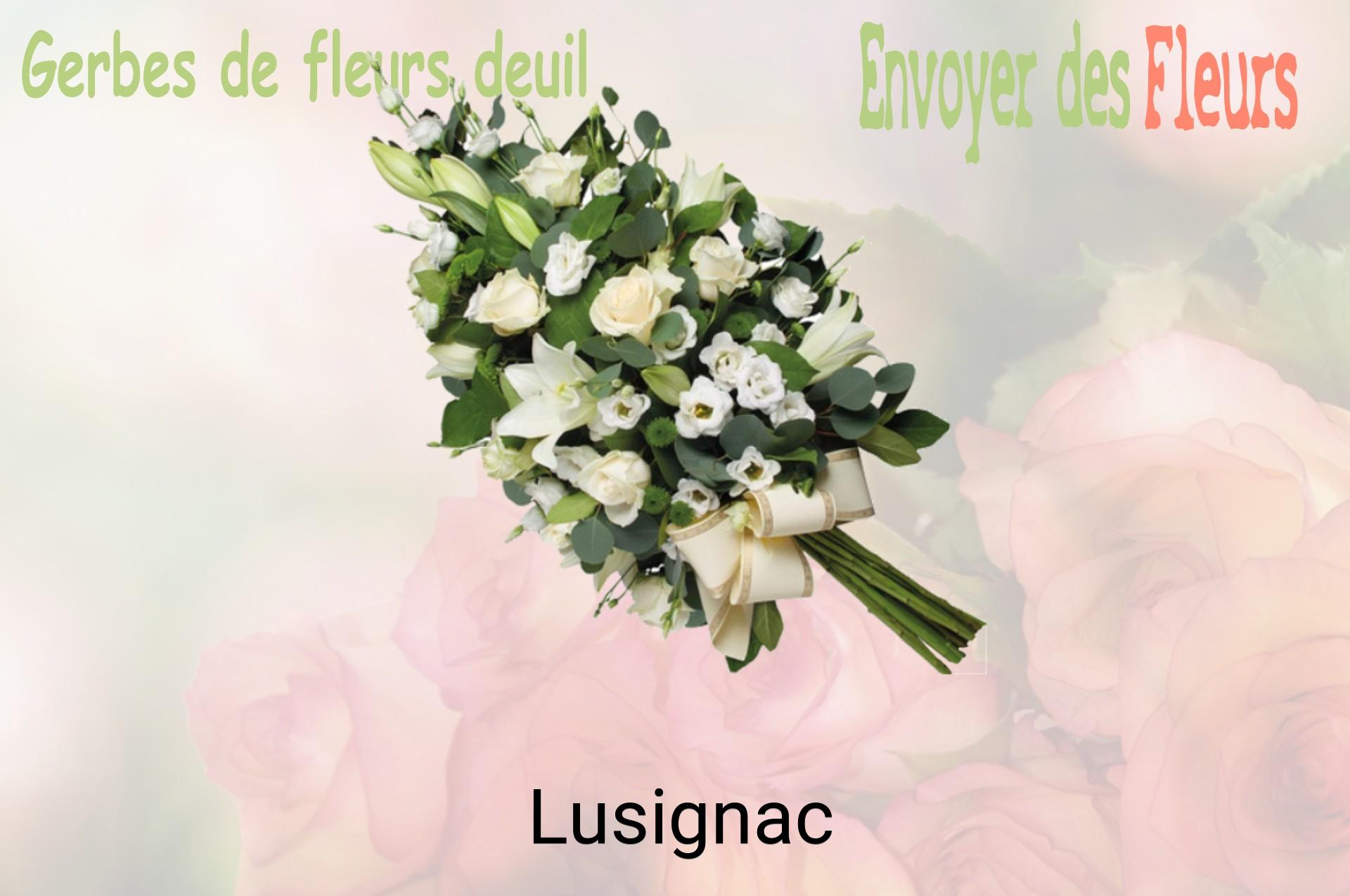 Gerbe de fleurs de deuil livrée à Lusignac
